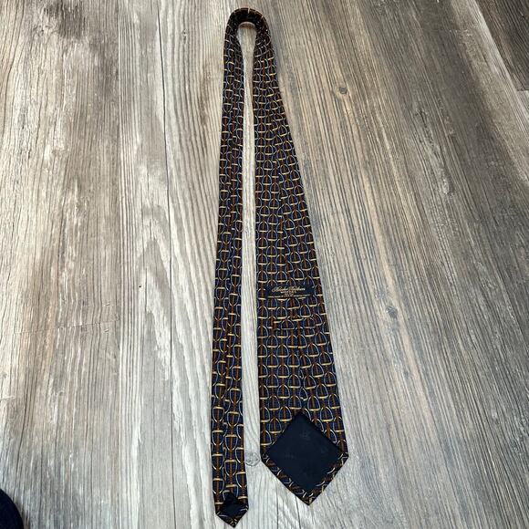 Vintage Brooks Brothers Makers Neck Tie Horse Stirrup Equestrian 100% Silk USA - Picture 5 of 6